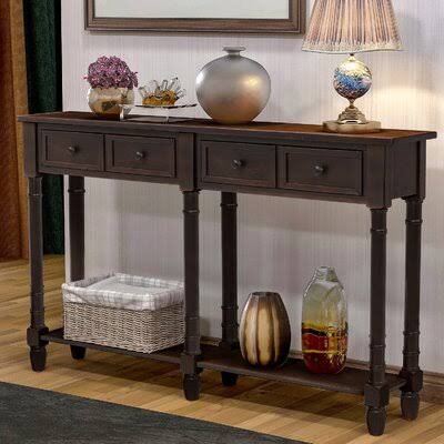 Espresso Console Table Sofa Table F91903
