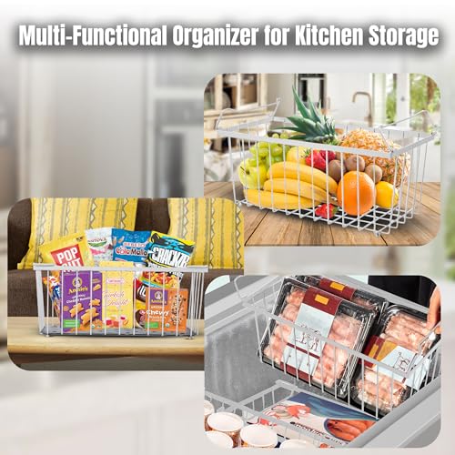 4 Pack Stackable Freezer Organizer Bins with Side Handles E391050