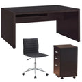 3 Piece Office Chair Computer Desk and Mobile File Cabinet N8131