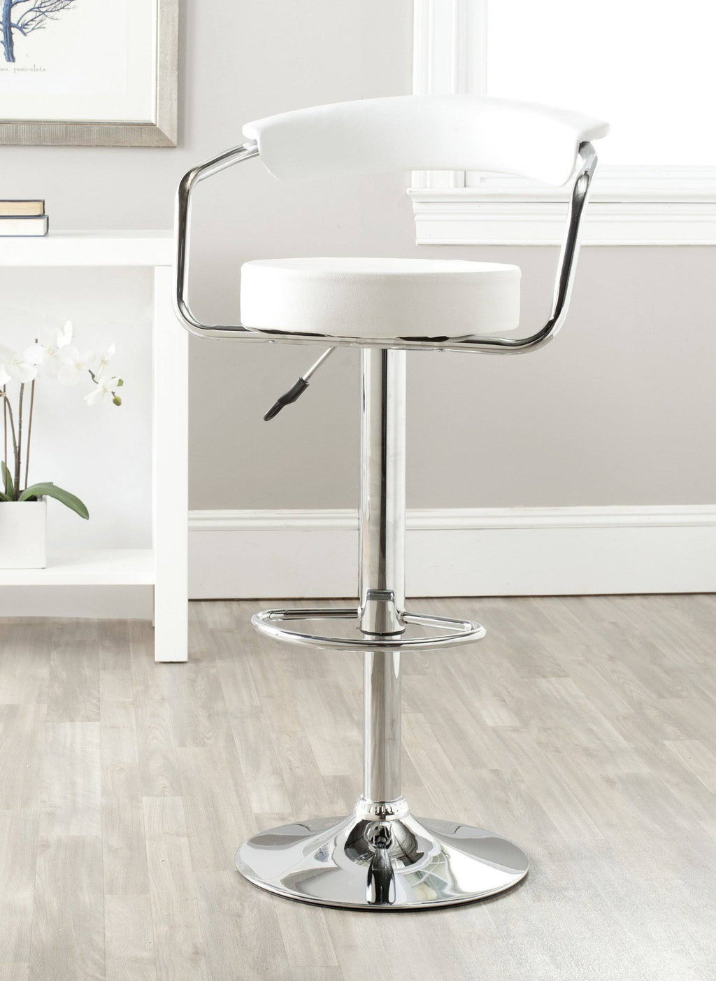 White Swivel Bar Stool R212