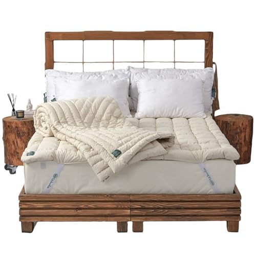 Organic Merino Wool Pillow Top Mattress Topper - 2", Queen I611