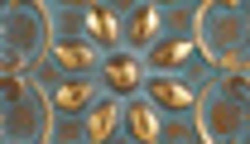 Round Antique Gold Metal Wall Decor with Light Green Textured Pattern Center K4822