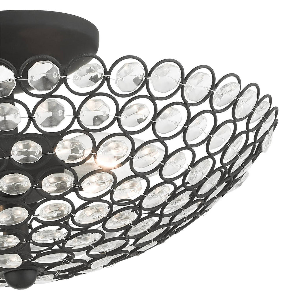 2 Light Semi-Flush Mount Black A783