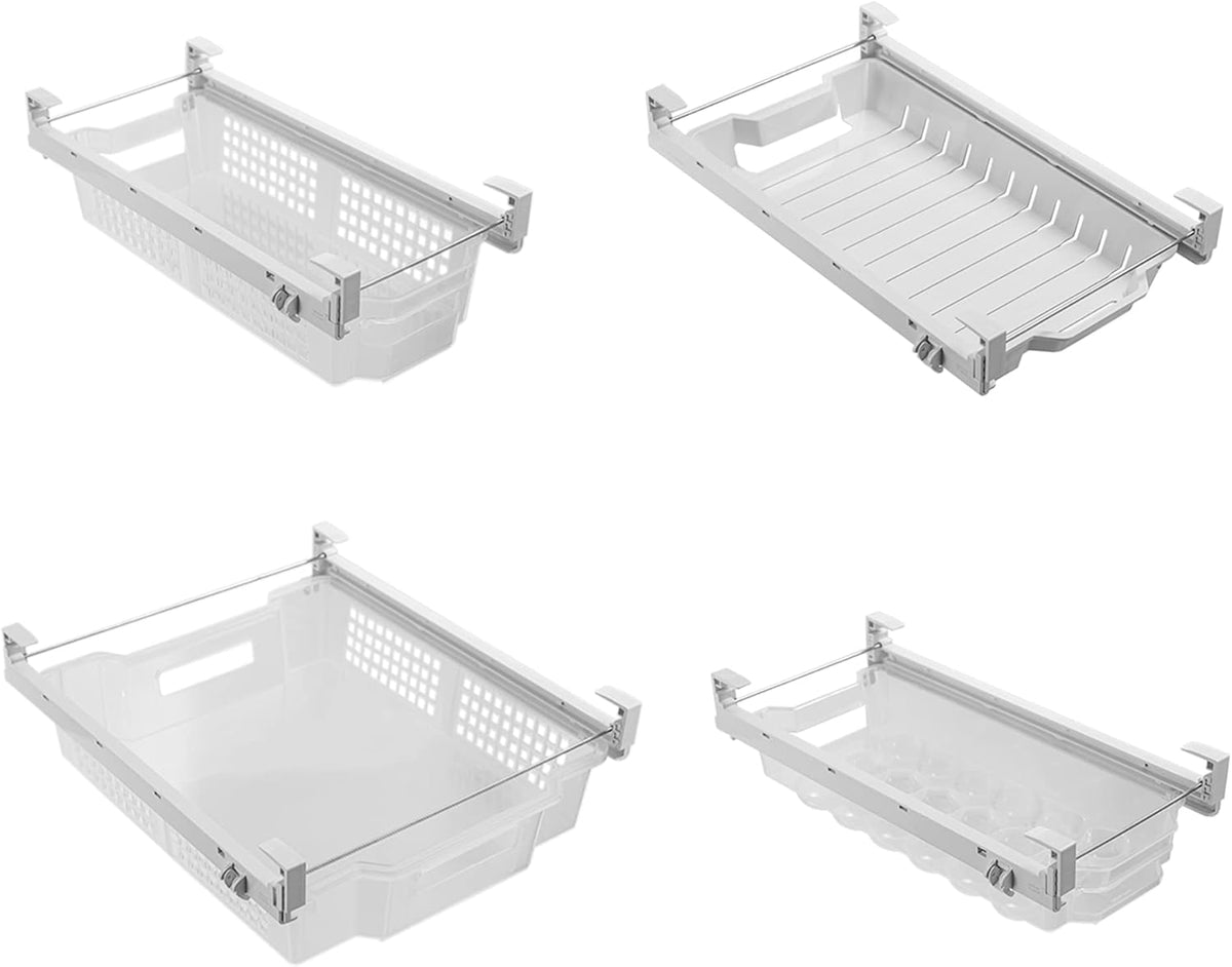 Clear Pack of 2 Adjustable Refrigerator Drawer Set V45108