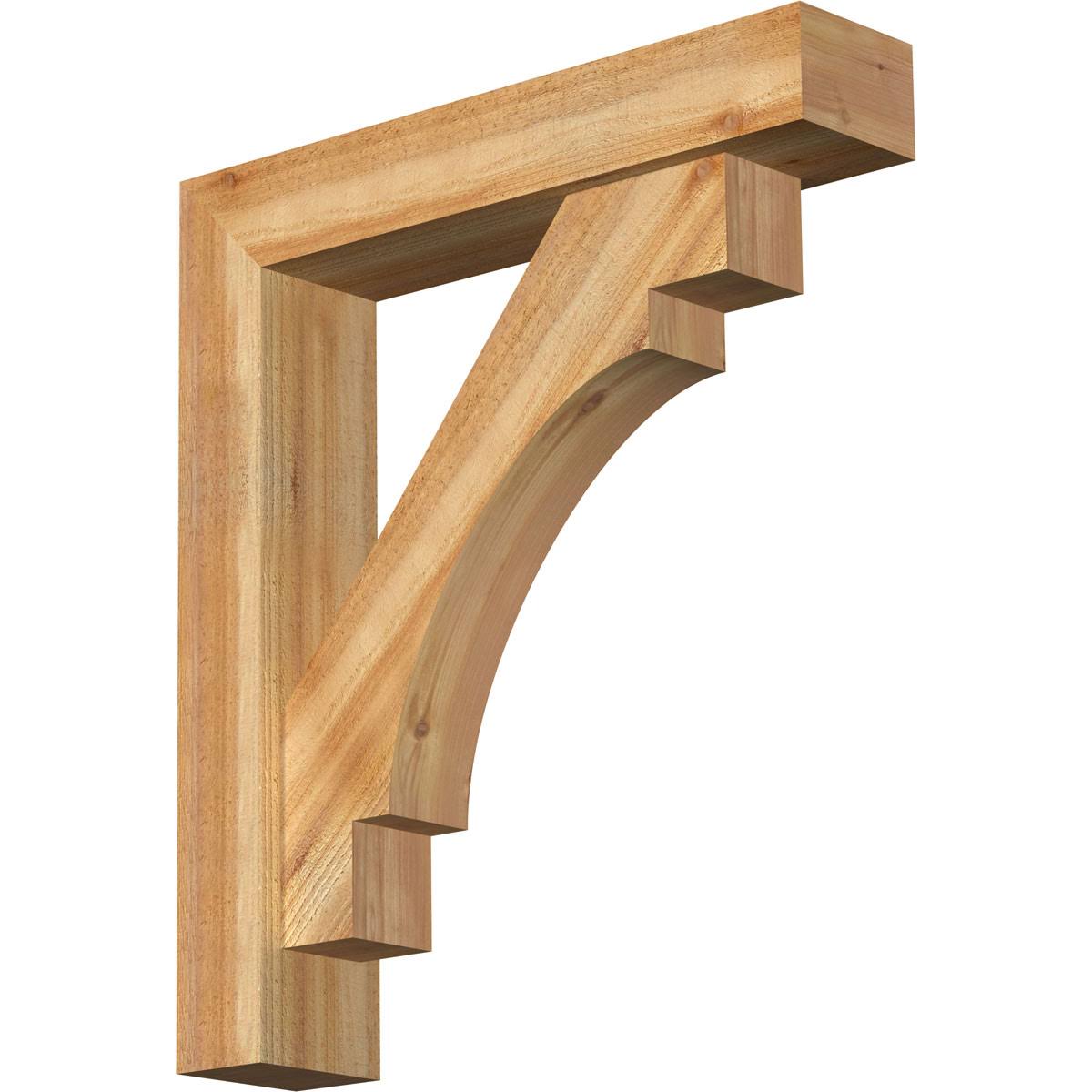 6x22W x 28x22D x 32x22H Western Red Cedar Bracket with Offset Brace A15893