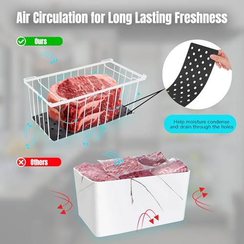 4 Pack Stackable Freezer Organizer Bins with Side Handles E391050