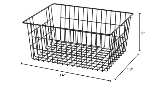 Freezer Baskets, Pantry Storage Bins, Metal Wire Organizer 14"x11"x6" F177