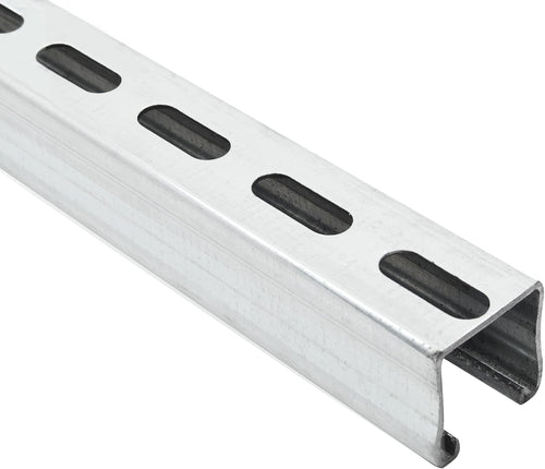 (2-Pack) 5 Feet x 1-5/8" Metal Strut Channels with Pre-Galvanized Zinc Coating - 12 Gauge Solid Strut Channels - Half Slotted Back Channels Pack of 2 J783