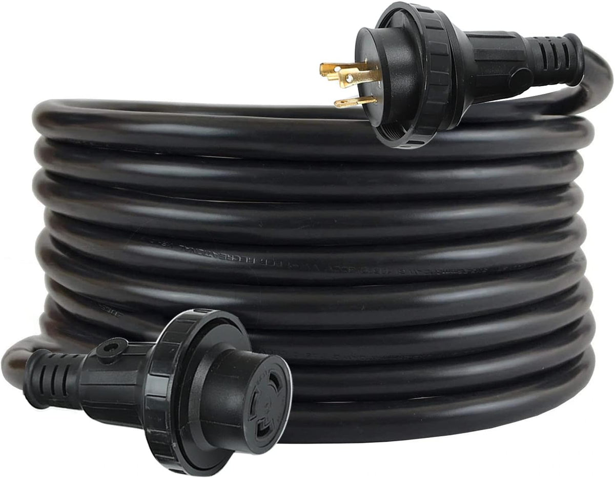 25ft 30Amp 125V Black Heavy Duty Electrical Power Cord J1348