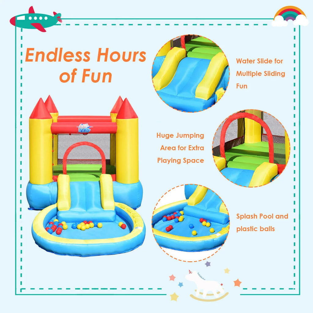Inflatable Bounce House Slide Jumping Castle Bouncer with Pool and Blower I360