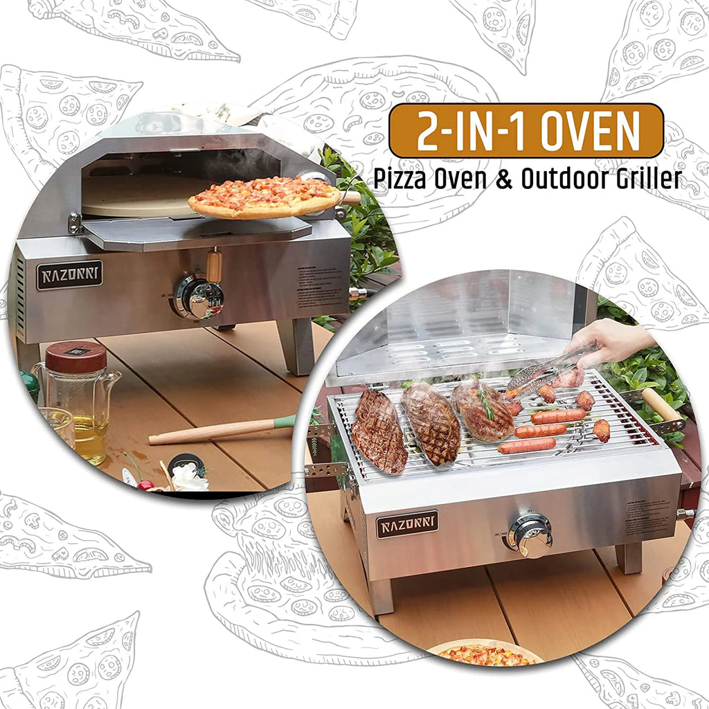 Portable Propane Pizza Oven and Pizza Maker, Stainless Steel N35510