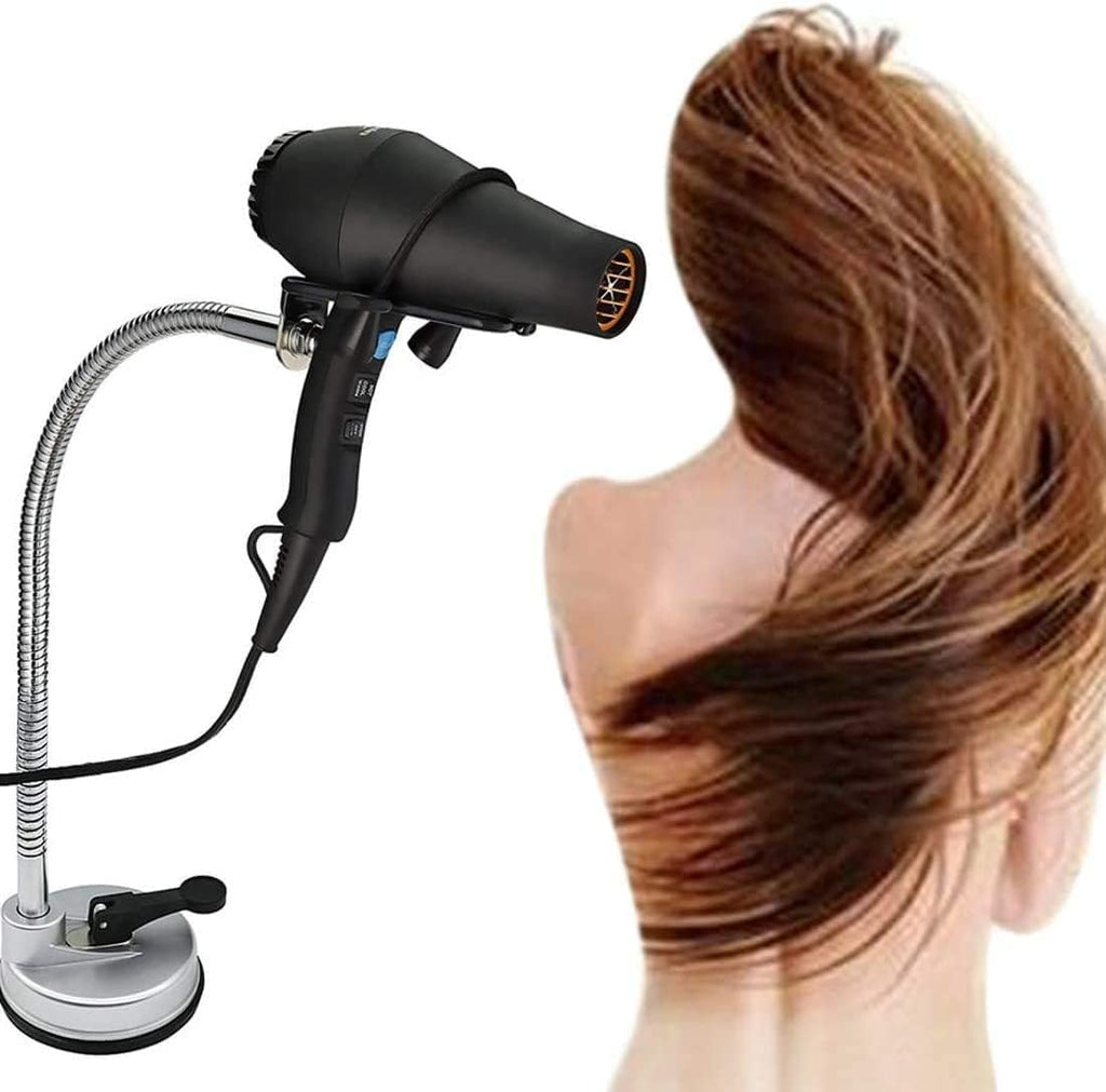 Stainless Steel 360 Degree Rotating Hair Dryer Holder Stand with Suction Cup I525133