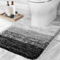 Grey U-Shaped Microfiber Toilet Bath Mat Q2163