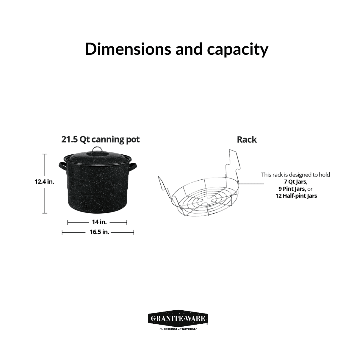 21.5-Quart Water Bath Canner with Jar Rack L136