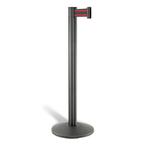 Black with Red Stripe Retractable Belt Stanchion R5307