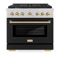 36 5.2 cu. ft. Gas Range with Convection Gas Oven in Stainless Steel with Black Matte Door A94338