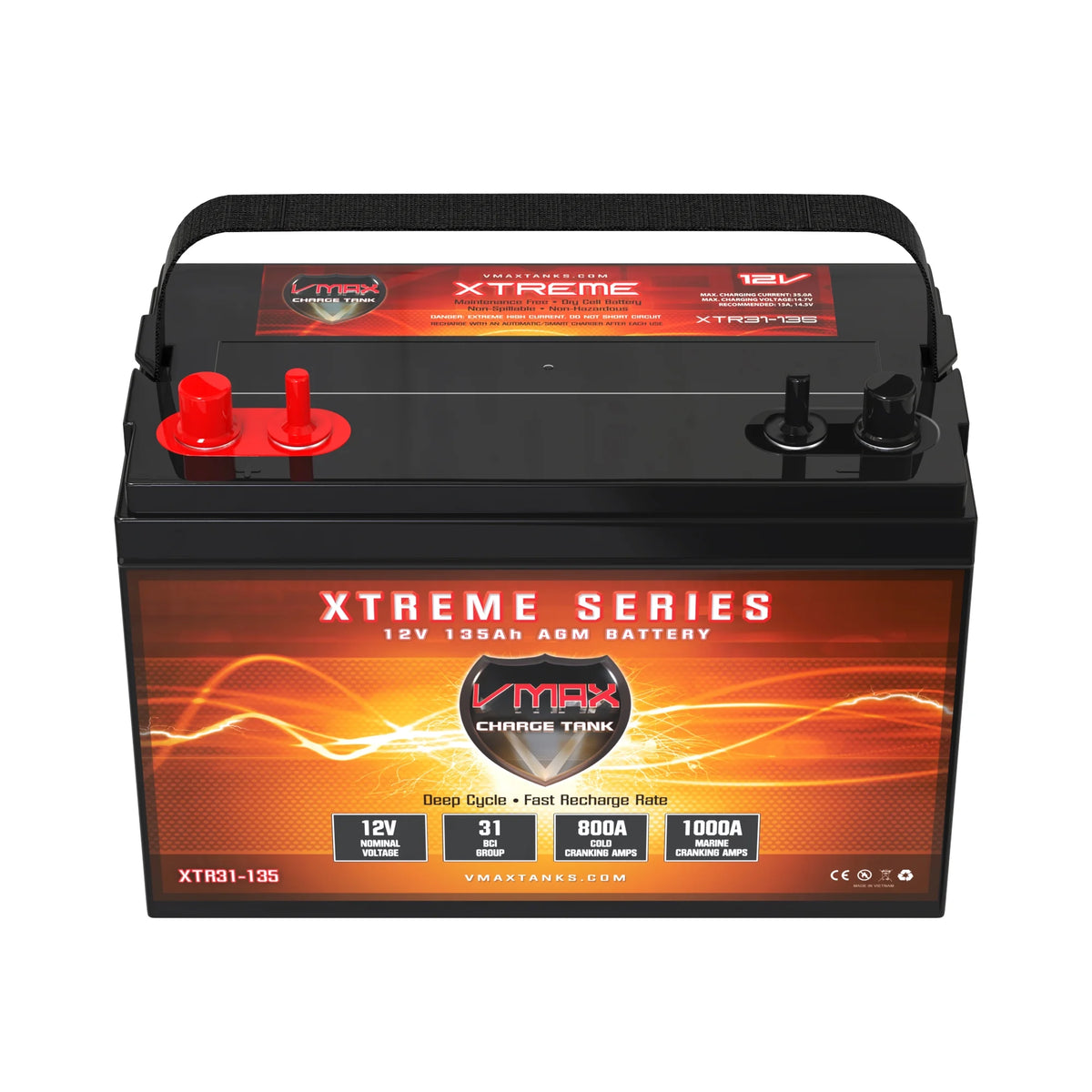 12 Volt 135Ah AGM Deep Cycle Battery B627829