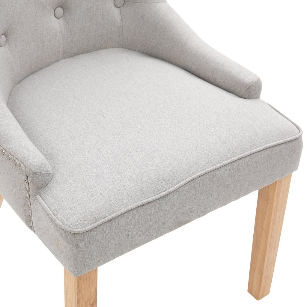 Light Grey Fabric Dining Chairs Set of 2 V170343