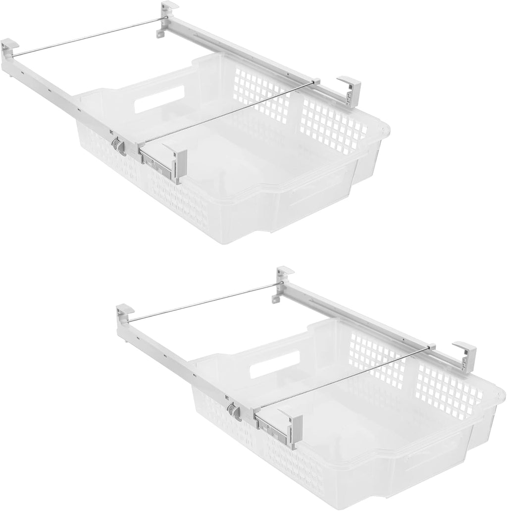 Clear Pack of 2 Adjustable Refrigerator Drawer Set V45108
