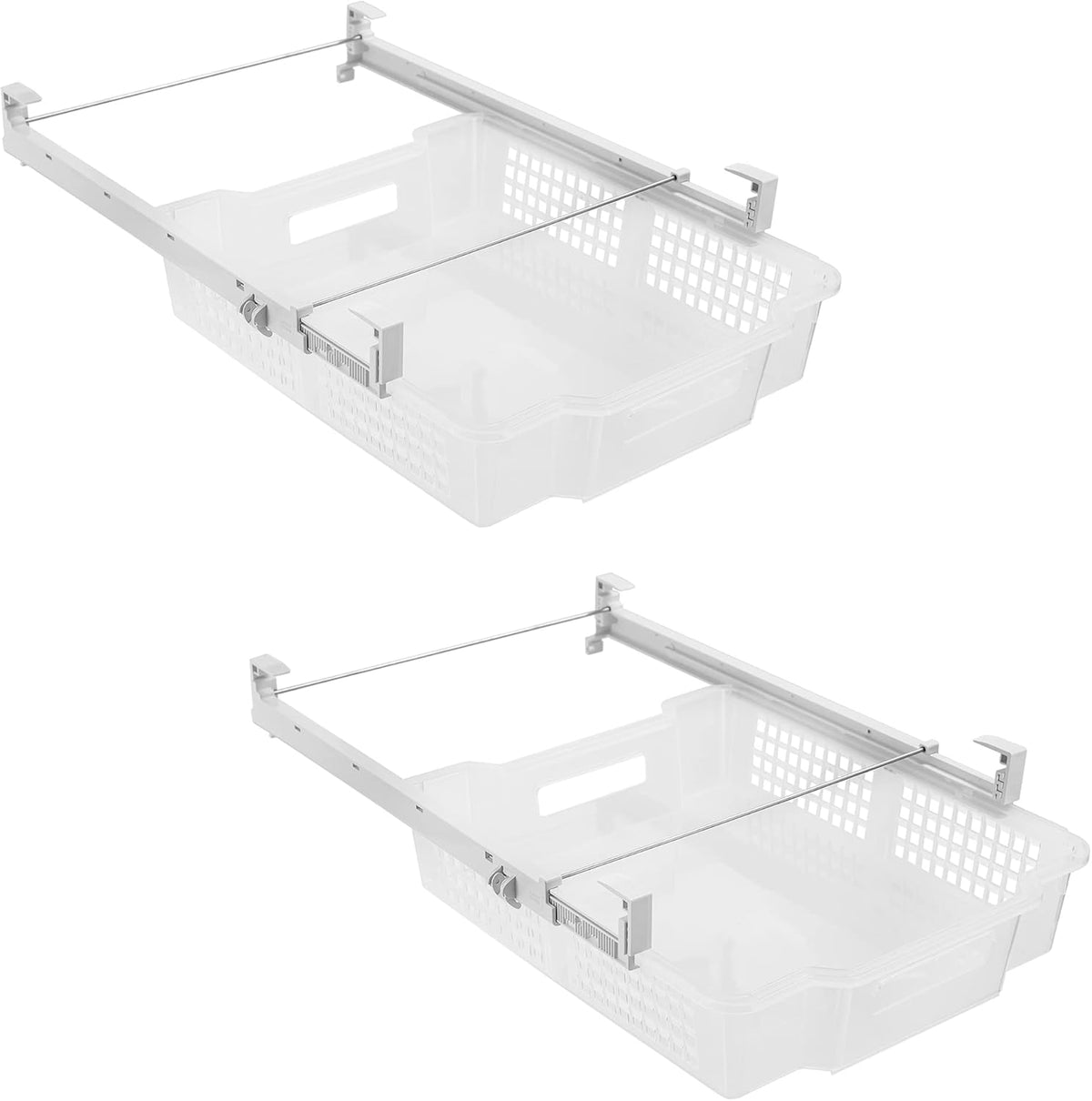 Clear Pack of 2 Adjustable Refrigerator Drawer Set V45108