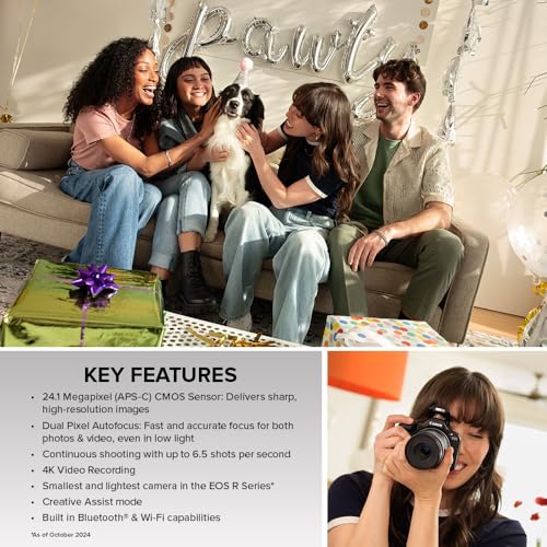 Mirrorless Camera with 24.1 Megapixel CMOS Sensor, 4K Video, Black S103