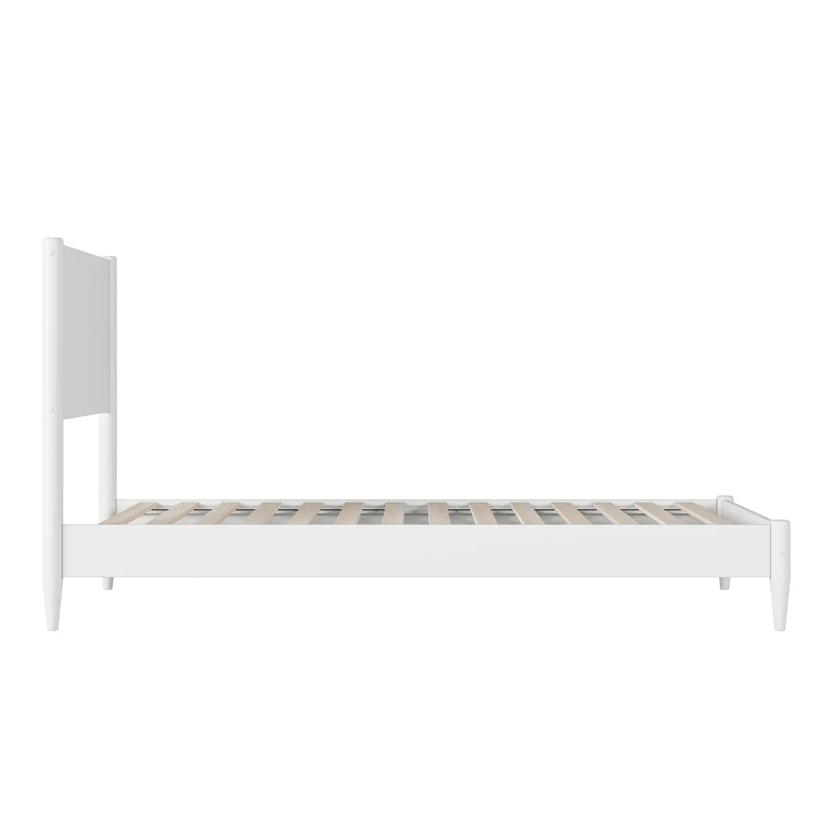 Twin XL Wood Low Profile Platform Bed in White H960749