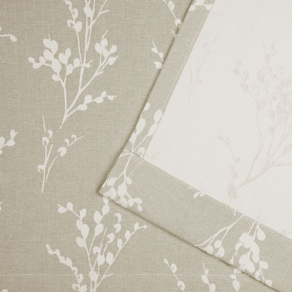 Floral Room Darkening Grommet Top Curtain Panel Pair 52"x84" Linen S57635