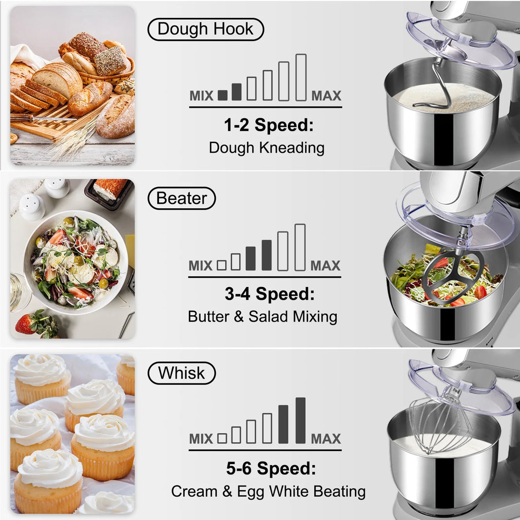 Stand Mixer Tilt Head Dough Mixer 7L 450W 6 Speed R594