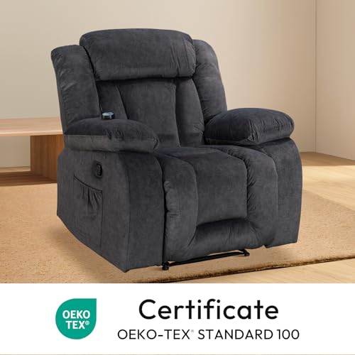 Oversized Khaki Recliner Chair with 360 Degree Swivel I535