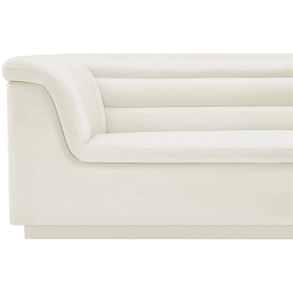 Cream Velvet Loveseat A11382