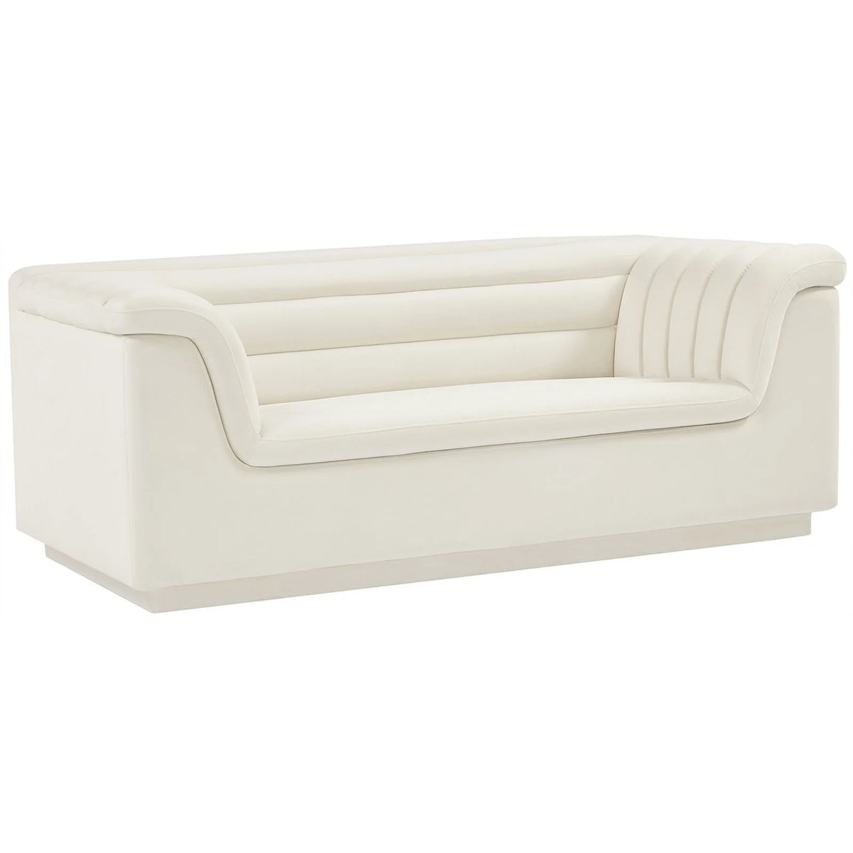 Cream Velvet Loveseat A11382