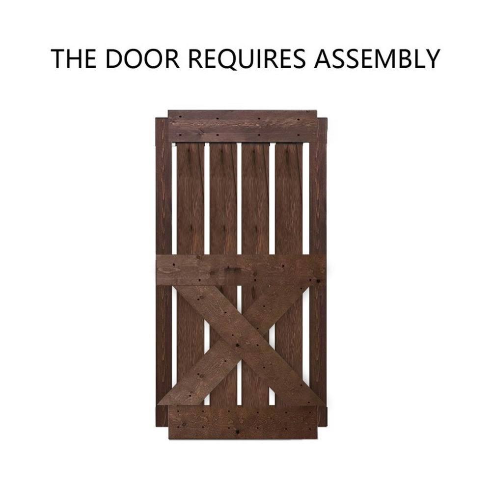 Walnut Stain Knotty Pine Wood Interior Sliding Barn Door G9457