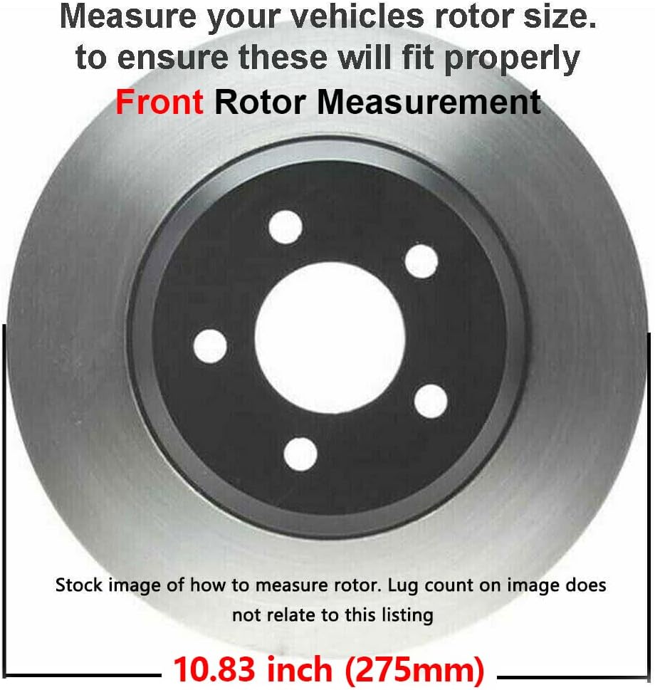 10.83" Front & Rear Drilled Slotted Rotors + Brake Pads 10pc Set I261651