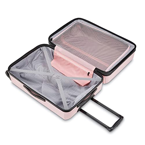 Expandable Hardside Luggage with Spinner Wheels, Pink Blush, Checked-Large 28-Inch F6456
