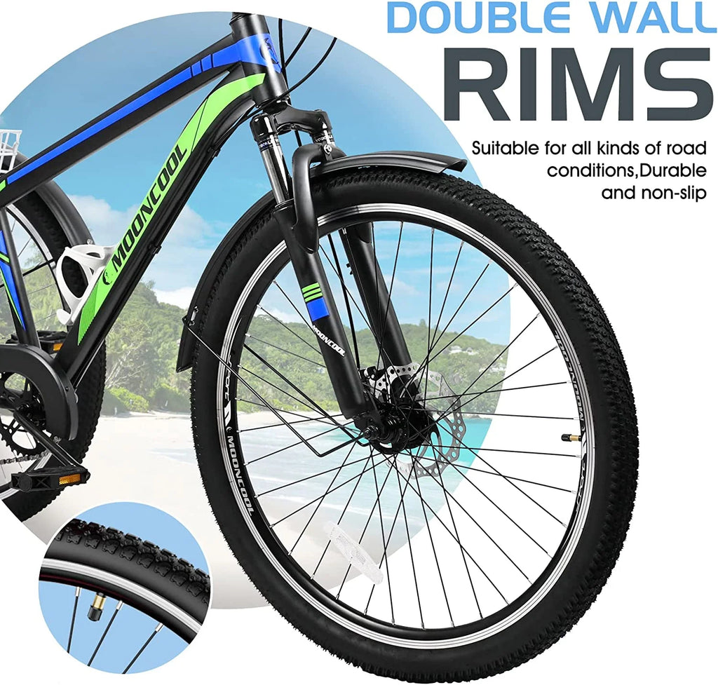 Adult Mountain Tricycle 27.5 Inch 7 Speed Three Wheel Trike Bike with Large Basket S5808