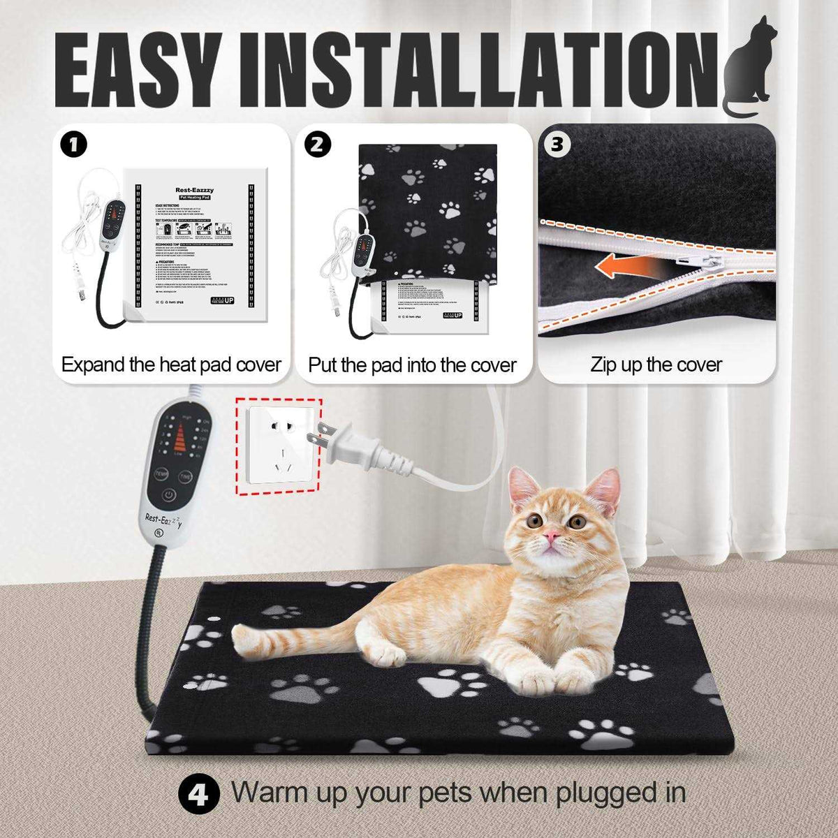 Indoor Pet Heating Pad with Removable Cover N533610