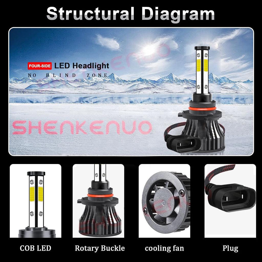 9005 H11 LED Headlight Bulbs 6x Bulbs Combo X742997