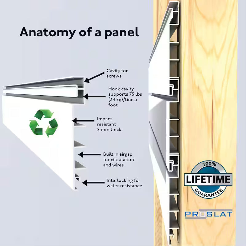 PVC Slatwall 8 ft. x 4 ft. Sandstone B638