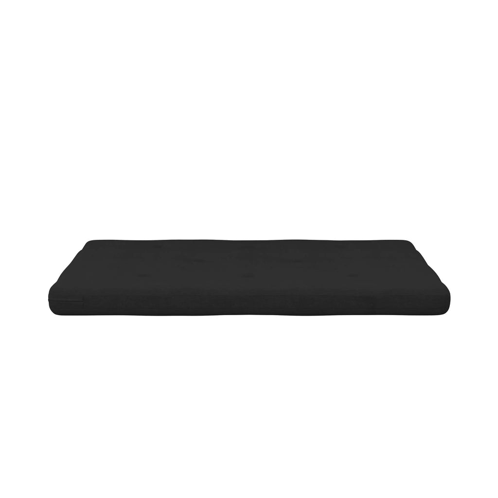 6-Inch Futon Mattress with Tufted Cover, Full, Black Linen H82564