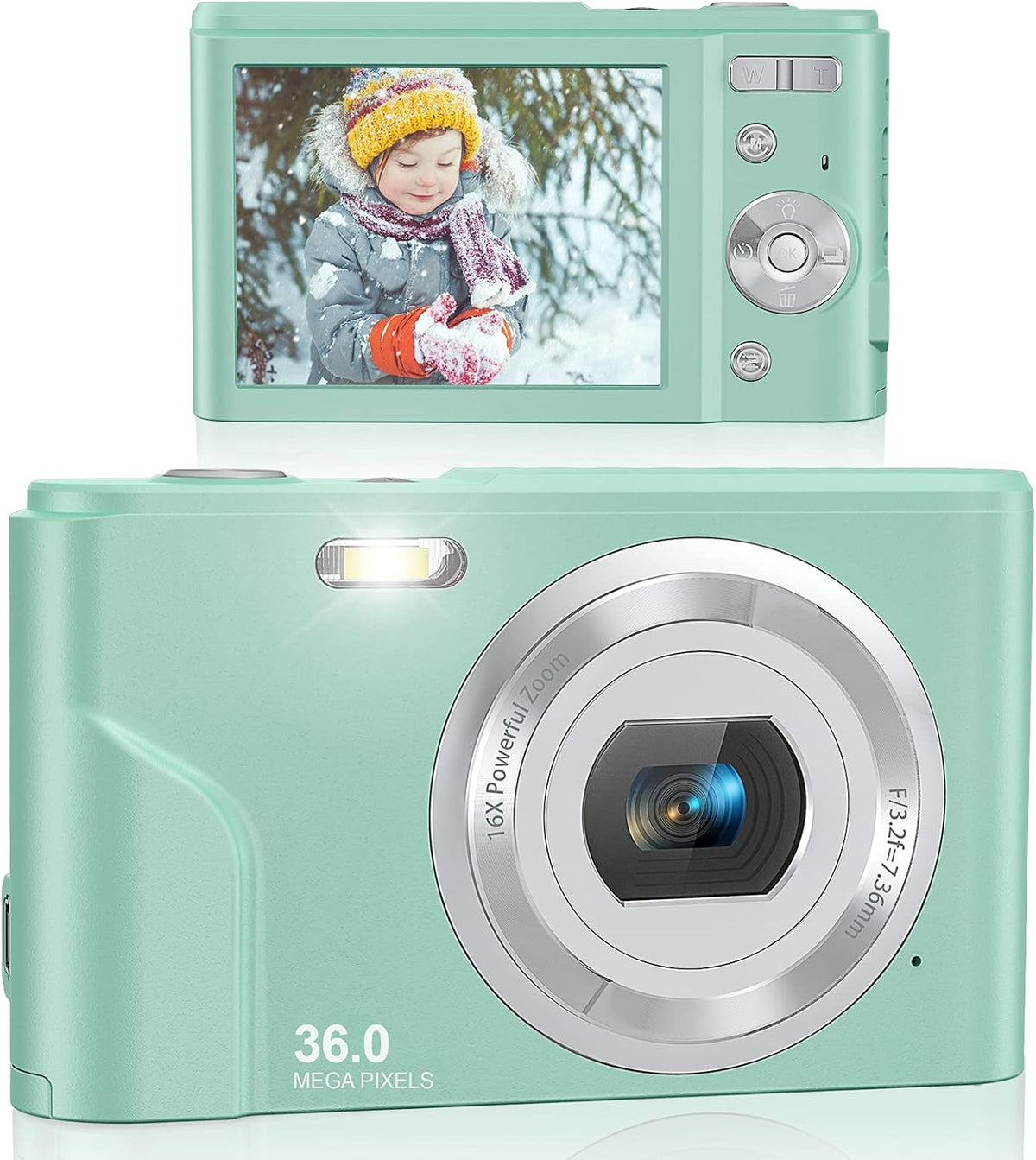 Green FHD 1080P 36.0 Mega Pixels Compact Digital Camera, Pack of 2 E2506
