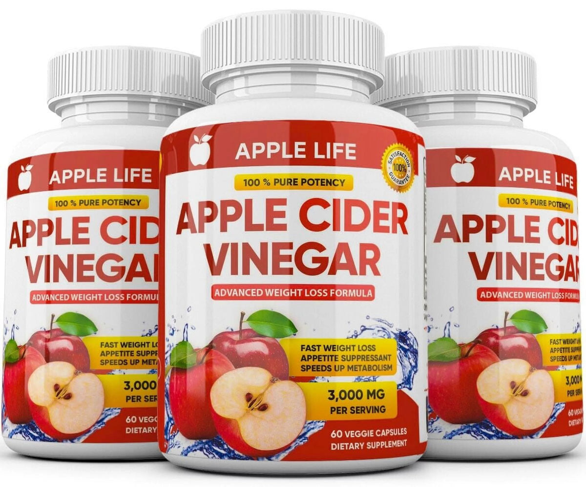Apple Cider Vinegar 3000mg 60 Capsules 3 Pack B744