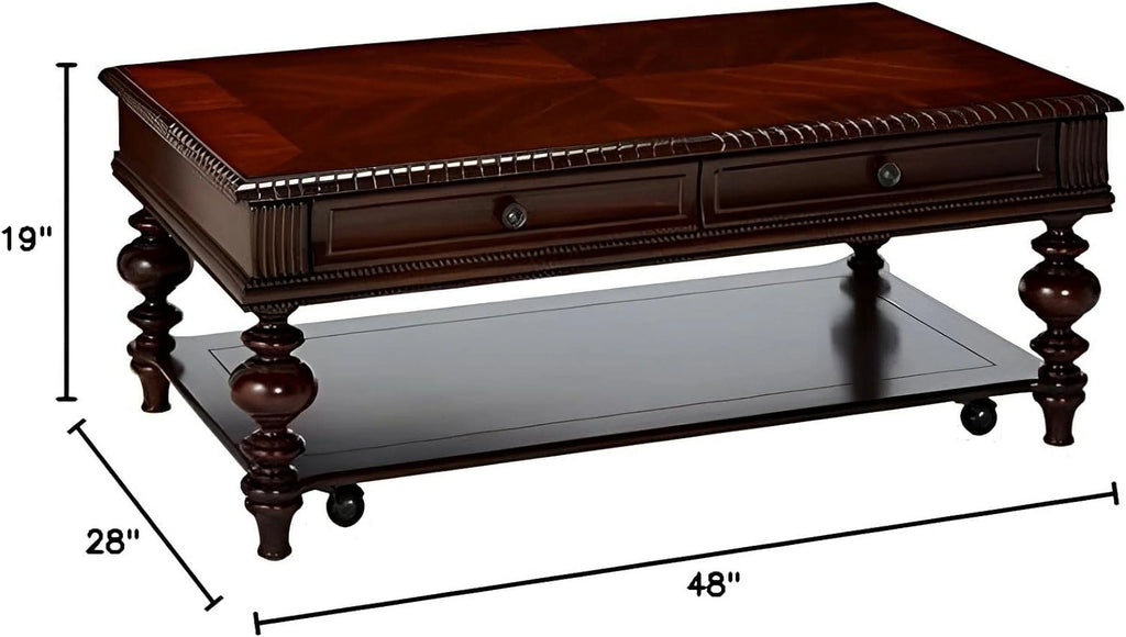 Brown Rectangular Castered Cocktail Table X255135
