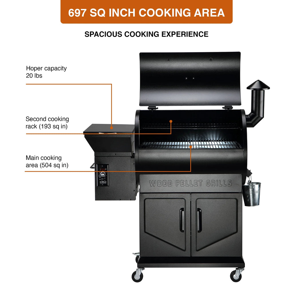 Black Pellet Grill & Smoker T504