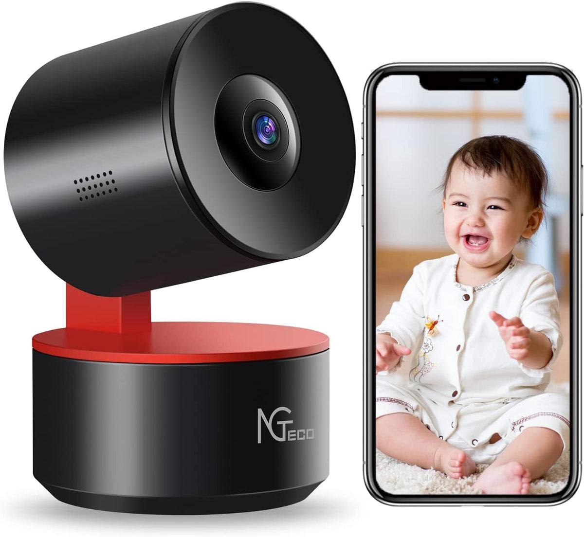 Indoor WiFi Security Camera 1080P Night Vision 2 Way Audio C53446