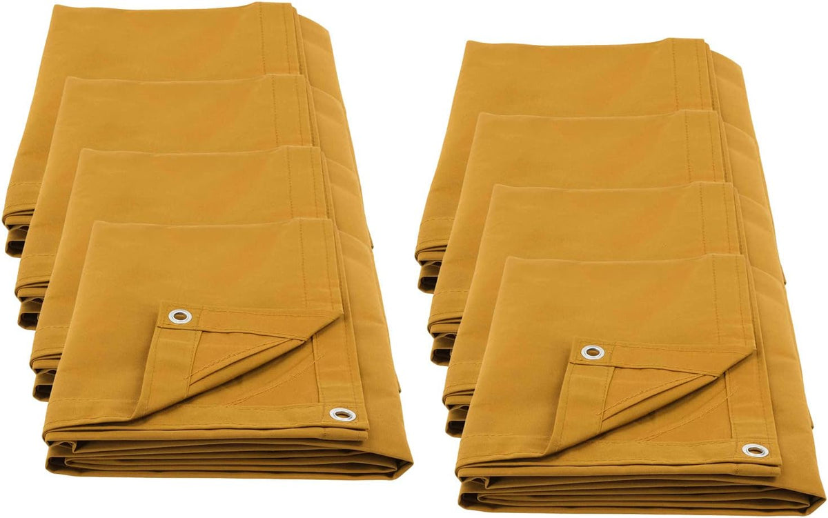 6' x 8' Tan Canvas Tarp 12oz Heavy Duty Water Resistant Pack of 2 O59064