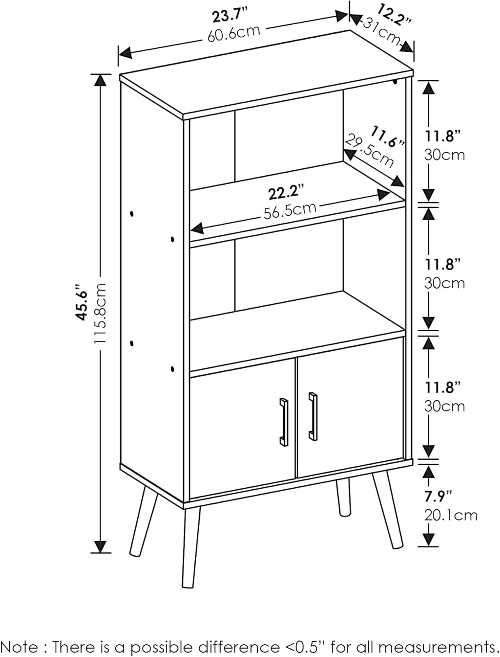 Espresso Accent Cabinet with Wood Legs Z626358