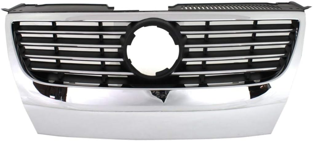 Chrome Shell Grille Assembly with Black Insert for Volkswagen Passat 2006-2010 D66508