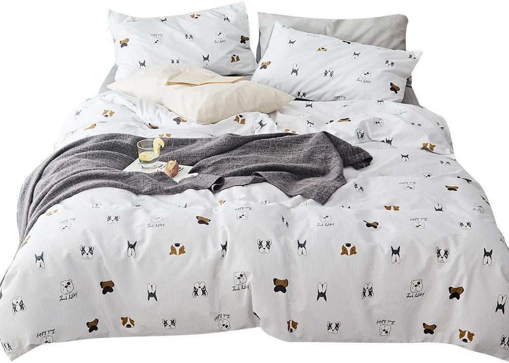 Rainbow Twin Cotton Duvet Cover with Zipper Ties, 1 Comforter Cover 2 Shams Z930