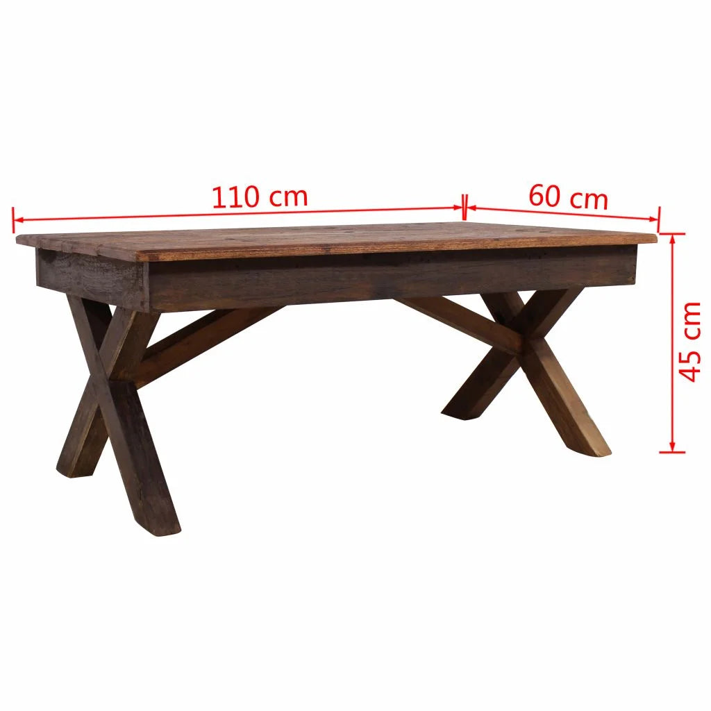 Rustic Wood Coffee Table and End Side Table J22640