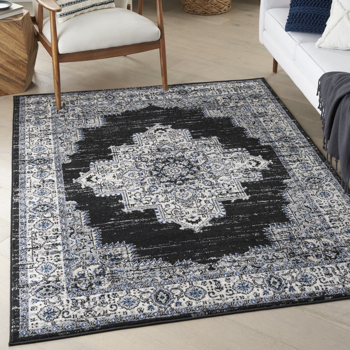 Black Ivory Area Rug C53404